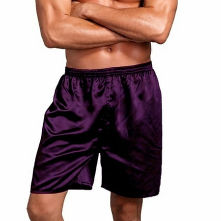 Mens Emulation Silk Boxer Briefs Shorts Pants Casual Underwear Pajamas Pajamas