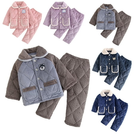 KYAIGUO Kids Girls Winter Fleece Pajama Set 2PCS Toddler Boys Button down Flannel Pjs Loungewear Autumn Long Sleeve Sleepwear 2-12T
KYAIGUO Kids Girls Winter Fleece Pajama Set 2PCS Toddler Boys Button down Flannel Pjs Loungewear Autumn Long Sleeve Sleepwear 2-12T