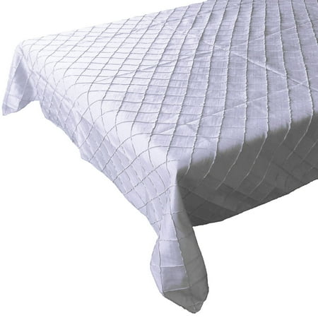 Pintuck Taffeta Tablecloth White