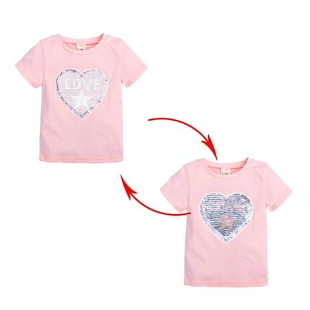 Tejiojio Girls and Toddlers Soft Cotton Clearance Toddler Baby Girls Fashion Cotton Funny Discoloration Flip Heart Sequins Pattern Top T-shirt
Tejiojio Girls and Toddlers Soft Cotton Clearance Toddler Baby Girls Fashion Cotton Funny Discoloration Flip Heart Sequins Pattern Top T-shirt