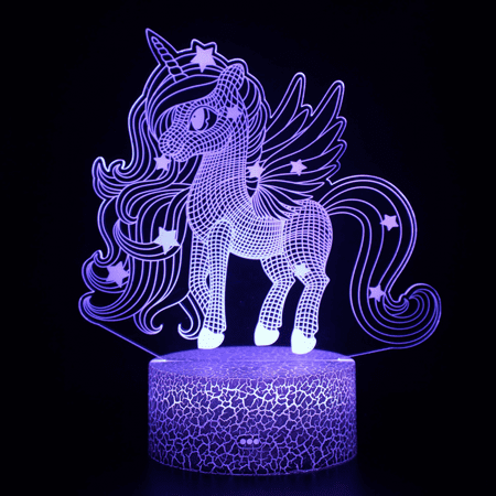 

JUSTUP Unicorn Night Light 3D Illusion Lamp Unicorn Lights for Kids Room 16 Colors Flashing Modes with Remote Control Opreated Dimmable --- Unicorn