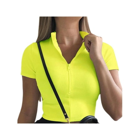 Fashion Slim Fit Zipper T-shirt Women Female Bustier Corset Tops High Neck Women Croped Tops Tee Solid Shirt
Fashion Slim Fit Zipper T-shirt Women Female Bustier Corset Tops High Neck Women Croped Tops Tee Solid Shirt