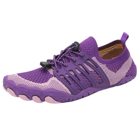 

ZIZOCWA Outdoor Women S Beach Sports Shoes Fitness Large Size Breathable Mesh Non-Slip Soft Sole Slip On Running Walking Casual Shoes Purple Size39
