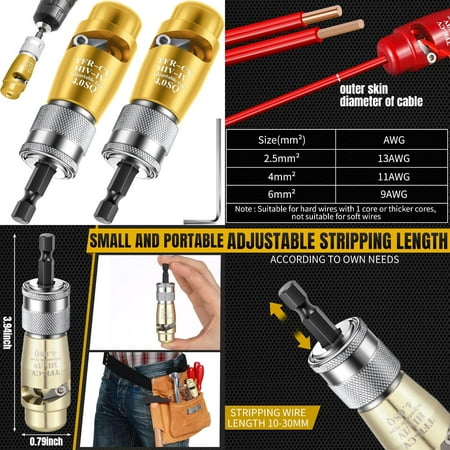 Top-rated Professional Grade High-Quality Efficient Aluminum Wire Stripper Set - 2 Pcs Fast Silver Twisting Tool with Wrench for Drill Power Drill Stripper Cutter Electrical Wire Twist
Top-rated Professional Grade High-Quality Efficient Aluminum Wire Stripper Set - 2 Pcs Fast Silver Twisting Tool with Wrench for Drill Power Drill Stripper Cutter Electrical Wire Twist