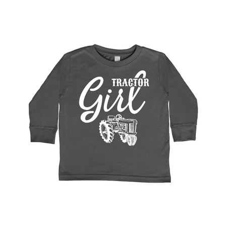Inktastic Tractor Girl Gift Toddler Toddler Girl Long Sleeve T-Shirt