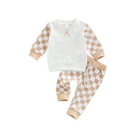 Frobukio Kids Toddler Boys Girls 2Pcs Clothes Sets Checkerboard Printed Long Sleeve Tops + Tie Up Long Pants Khaki 2-3 Years
Frobukio Kids Toddler Boys Girls 2Pcs Clothes Sets Checkerboard Printed Long Sleeve Tops + Tie Up Long Pants Khaki 2-3 Years