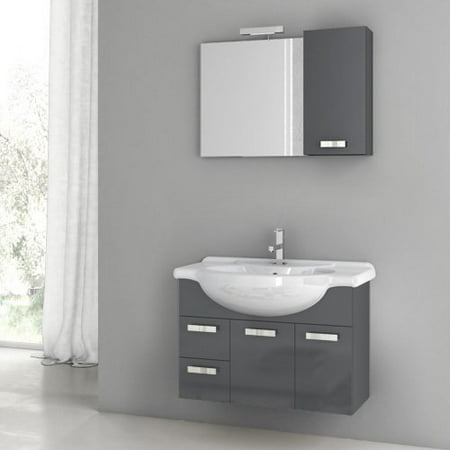 ACF by Nameeks ACF PH02-GA Phinex 32-in. Single Bathroom Vanity Set - Glossy Anthracite