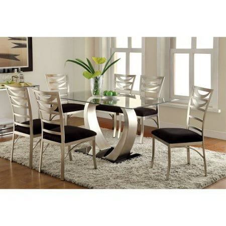 Furniture of America Vansant 7 Piece Dining Table Set with Ladder Back Chairs