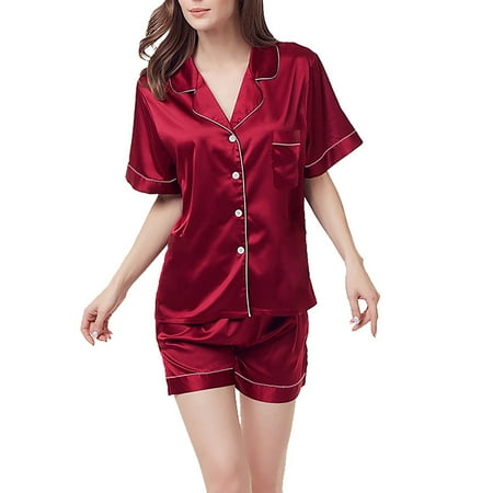 TWIFER Sleepwear For Women Underwear Nightgown Set Ladies Silk Pajamas Silk Satin Silk Satin Underwear Nightgown Home Short Sleeve Pajamas Set
TWIFER Sleepwear For Women Underwear Nightgown Set Ladies Silk Pajamas Silk Satin Silk Satin Underwear Nightgown Home Short Sleeve Pajamas Set