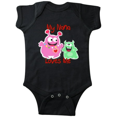 Inktastic My Nana Loves Me Monster Gift Baby Boy or Baby Girl Bodysuit