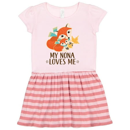 Inktastic My Nona Loves Me Cute Fox Gift Toddler Girl Dress