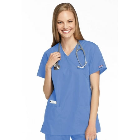 Cherokee Workwear Women s Scrubs Top Mock Wrap Tunic 4801