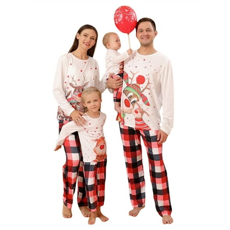 KelaJuan Family Matching Christmas Pajamas Sets Long Sleeve Elk Print Tops + Plaid Pants
KelaJuan Family Matching Christmas Pajamas Sets Long Sleeve Elk Print Tops + Plaid Pants