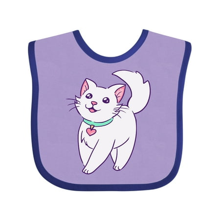 Inktastic Cute White Kitty Cat Gift Baby Boy or Baby Girl Bib