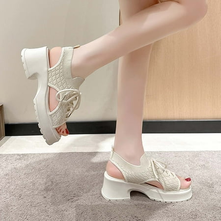 AXXD Women Beige Sandals Clearance Under $10 Summer Comfortable Solid Color Sandals Thick Bottom Mesh Cloth Casual Sandals
AXXD Women Beige Sandals Clearance Under $10 Summer Comfortable Solid Color Sandals Thick Bottom Mesh Cloth Casual Sandals
