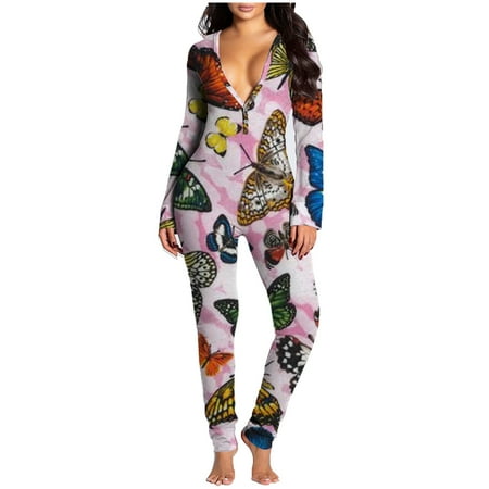 Women s Buttn Deep V Neck Butt Flap Pajamas Onesie Comfy Slim Bodysuit Long Sleeve One Piece Jumpsuit Rompers PJs
Women s Buttn Deep V Neck Butt Flap Pajamas Onesie Comfy Slim Bodysuit Long Sleeve One Piece Jumpsuit Rompers PJs
