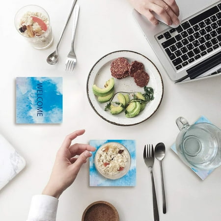 ZHANZZK Welcome in Blue Sky Set of 4 Coaster for Drinks Absorbent Ceramic Stone Coasters Cup Mat with Cork Base for Home Kitchen Room Coffee Table Bar Decor
ZHANZZK Welcome in Blue Sky Set of 4 Coaster for Drinks Absorbent Ceramic Stone Coasters Cup Mat with Cork Base for Home Kitchen Room Coffee Table Bar Decor