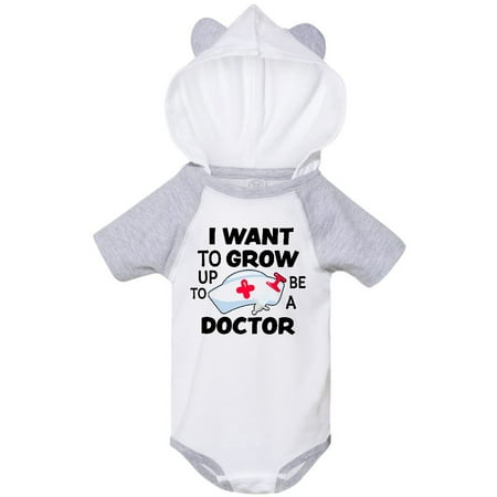 Inktastic I Want To Grow up To Be a Doctor Gift Baby Boy or Baby Girl Bodysuit