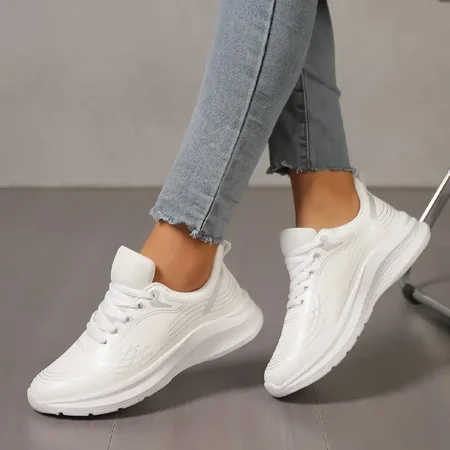 Women‘s PU Leather Soft Sole Sneakers Breathable Lace-Up Running Shoes Women‘s Footwear
Women‘s PU Leather Soft Sole Sneakers Breathable Lace-Up Running Shoes Women‘s Footwear