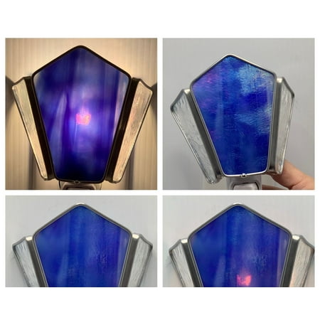Sconce with Side-Lite Stained Glass Nightlight