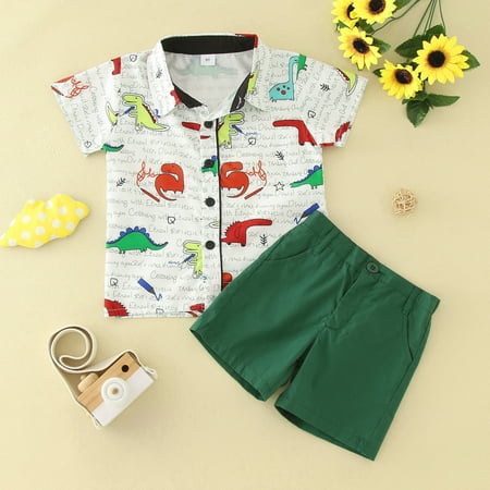 Toddler Boys Outfit Sets Summer Dinosaur Print Short Sleeve Shirt Shorts Formal Gentleman Clothes Suits
Toddler Boys Outfit Sets Summer Dinosaur Print Short Sleeve Shirt Shorts Formal Gentleman Clothes Suits