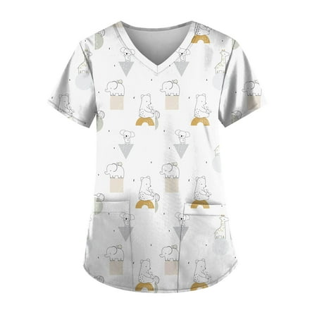 Knosfe Women s Pockets V Neck Summer Scrub Top Plus Size Casual Short Sleeve Animal Print Workwear 4XL
Knosfe Women s Pockets V Neck Summer Scrub Top Plus Size Casual Short Sleeve Animal Print Workwear 4XL