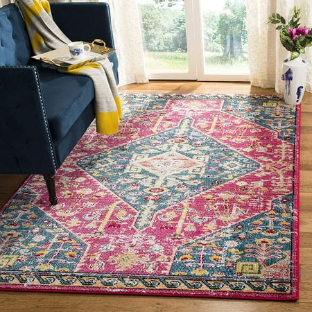 Safavieh MAD301U-5 Rug, 5' 3" x 7' 6", Pink/Turquoise