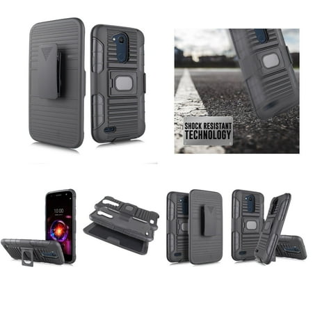 for 5.5" LG Xpower 3 Hybrid Belt Clip Holster Kickstands Shockproof Armor Bumper Phone Case Black for 5.5" LG Xpower 3 Hybrid Belt Clip Holster Kickstands Shockproof Armor Bumper Phone Case Black
