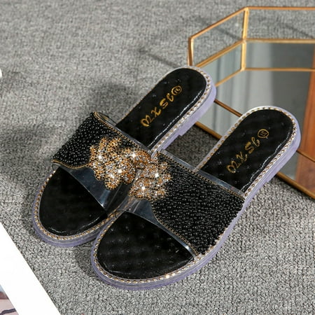 Aayomet Sandals for Women Dressy Summer Women Two Straps Fashion Slide Jelly Sandals Flat Glitter Open Toe Rhinestone Shoes Black 8
Aayomet Sandals for Women Dressy Summer Women Two Straps Fashion Slide Jelly Sandals Flat Glitter Open Toe Rhinestone Shoes Black 8