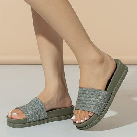 SUODUI Women s Slippers Ladies Shoes Comfortable Soft Thick Sole Slippers Simple Beach Shiny Personality Outdoor Slippers Green 6
SUODUI Women s Slippers Ladies Shoes Comfortable Soft Thick Sole Slippers Simple Beach Shiny Personality Outdoor Slippers Green 6