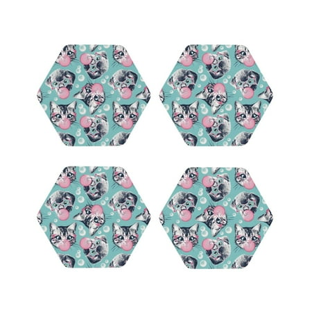 Leather Coasters Set of 4 - bubble cat cute Lightweight Non-Slip Drink Coasters for Desk Anti-Scalding Desk Cup Coasters for Office Table Decor Hexagon
Leather Coasters Set of 4 - bubble cat cute Lightweight Non-Slip Drink Coasters for Desk Anti-Scalding Desk Cup Coasters for Office Table Decor Hexagon