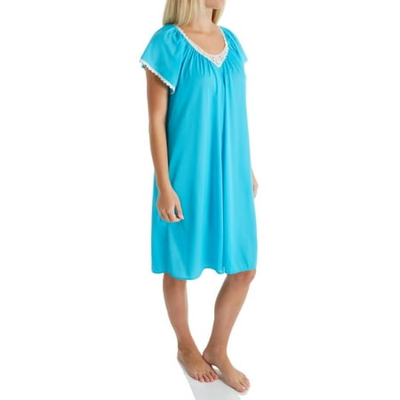 Women s Shadowline 36123 Cameo Nylon Tricot Short Sleeve 40 Inch Waltz Gown (Turquoise L)
Women s Shadowline 36123 Cameo Nylon Tricot Short Sleeve 40 Inch Waltz Gown (Turquoise L)