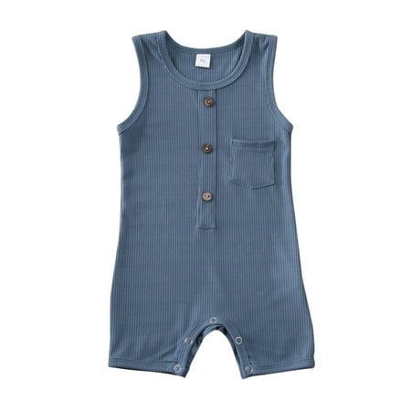 Infant Baby Boy Girl Summer Ribbed Romper Sleeveless Crew Neck Solid Color Button Closure Long Leggings Jumpsuit
Infant Baby Boy Girl Summer Ribbed Romper Sleeveless Crew Neck Solid Color Button Closure Long Leggings Jumpsuit