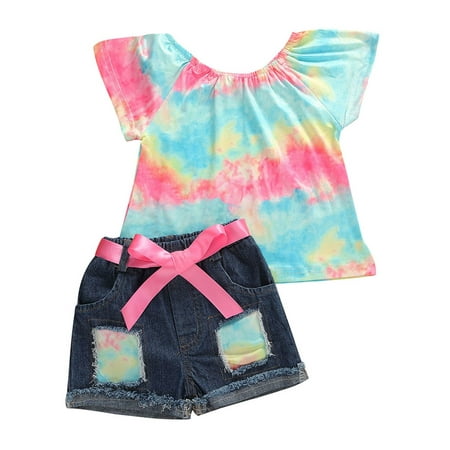 Sunisery 2PCS Toddler Kids Baby Girls Colorful O-Neck Short Sleeves T-Shirt Denim Shorts Multicolor 2-3 Years
Sunisery 2PCS Toddler Kids Baby Girls Colorful O-Neck Short Sleeves T-Shirt Denim Shorts Multicolor 2-3 Years