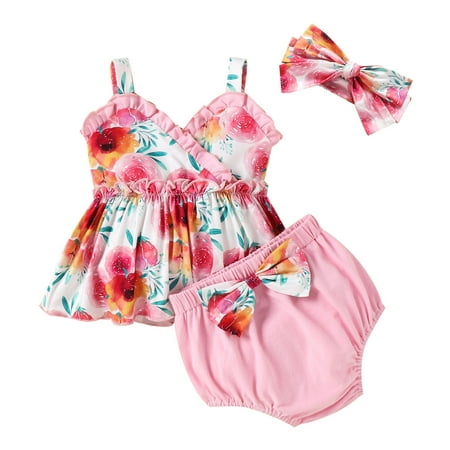 Toddler Girls Sleeveless Ruffles Floral Prints T Shirt Tops Vest Bowknot Shorts Headbands Outfits For 6-9 Months
Toddler Girls Sleeveless Ruffles Floral Prints T Shirt Tops Vest Bowknot Shorts Headbands Outfits For 6-9 Months