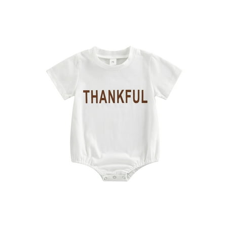 Genuiskids Newborn Baby Girl Boy Thanksgiving Day Romper Infant Short Sleeve Round Neck Letter Print Bodysuit 0-24M
Genuiskids Newborn Baby Girl Boy Thanksgiving Day Romper Infant Short Sleeve Round Neck Letter Print Bodysuit 0-24M