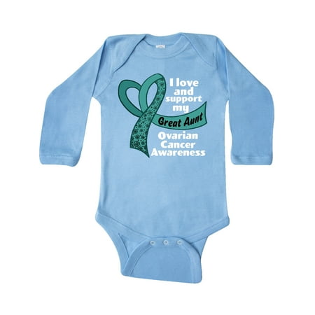 Inktastic I Love and Support My Great Aunt Ovarian Cancer Teal Ribbon Gift Baby Boy or Baby Girl Long Sleeve Bodysuit
Inktastic I Love and Support My Great Aunt Ovarian Cancer Teal Ribbon Gift Baby Boy or Baby Girl Long Sleeve Bodysuit