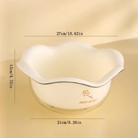 1pc Vegetable Draining Basket Flower-Shaped Handle & Double Layer Detachable 2 In 1 Draining Bowl For Fruits Large Colander Basket 10.62*4.72in
1pc Vegetable Draining Basket Flower-Shaped Handle & Double Layer Detachable 2 In 1 Draining Bowl For Fruits Large Colander Basket 10.62*4.72in