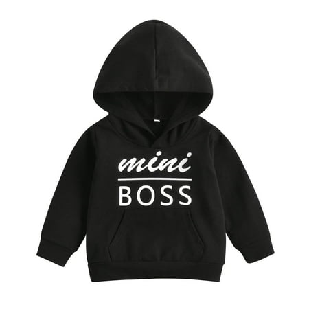 Eghunooy Baby Boy Girl Mini Boss Pullover Hoodie Tops Toddler Hooded Sweatshirt with Pocket (2-3T) Black
Eghunooy Baby Boy Girl Mini Boss Pullover Hoodie Tops Toddler Hooded Sweatshirt with Pocket (2-3T) Black