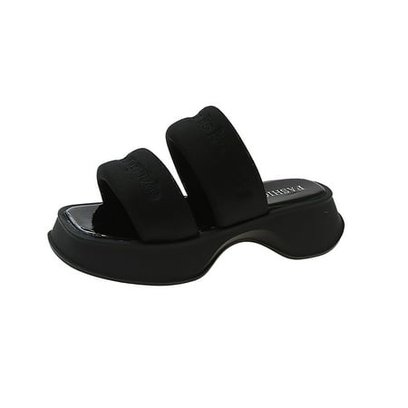 Cathalem Thick Bottom Solid Color Big Bottom Slippers Ladies Beach Sandals Ladies Muffin Slippers Black 37
Cathalem Thick Bottom Solid Color Big Bottom Slippers Ladies Beach Sandals Ladies Muffin Slippers Black 37