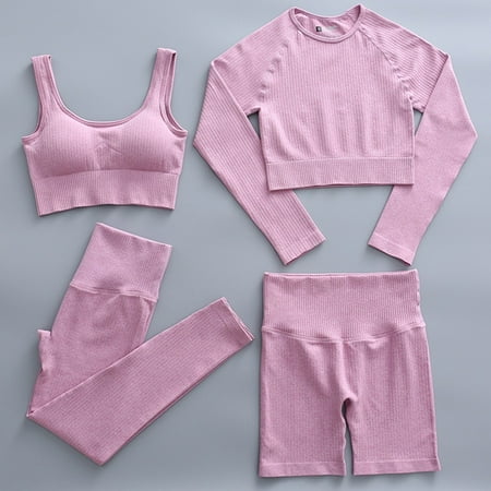 4pcs Womens Yoga Set Fitness Sports Seamless Workout Gym Top & Bra & Leggings & Shorts
4pcs Womens Yoga Set Fitness Sports Seamless Workout Gym Top & Bra & Leggings & Shorts