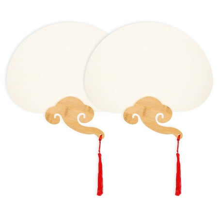 Blank fans 2pcs Children Graffiti Fan Kids Blank Painting Fans DIY Drawing Fan Materials