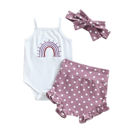 aturustex 0M 3M 6M 12M 18M 24M Newborn Baby Girl Clothes Set Sleeveless Rainbow Romper Bodysuit Jumpsuit Top Shorts Headband 3Pcs Summer Outfit
aturustex 0M 3M 6M 12M 18M 24M Newborn Baby Girl Clothes Set Sleeveless Rainbow Romper Bodysuit Jumpsuit Top Shorts Headband 3Pcs Summer Outfit