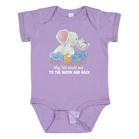 Inktastic My Titi Loves Me to the Moon and Back Elephant Family Gift Baby Boy or Baby Girl Bodysuit
Inktastic My Titi Loves Me to the Moon and Back Elephant Family Gift Baby Boy or Baby Girl Bodysuit