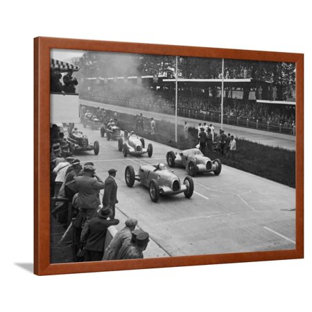 The German Grand Prix Won by Nuvolari Driving a Modified Alfa P.3 Framed Print Wall Art