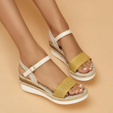 Giligiliso Clearance womens Sandals ladies Summer Fashion Casual Buckle Sandals Open Toe Thick Bottom Weaving Decoration Sandals
Giligiliso Clearance womens Sandals ladies Summer Fashion Casual Buckle Sandals Open Toe Thick Bottom Weaving Decoration Sandals