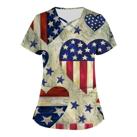 Fashion Gift! MIARHB Plus Size independence Day Printed Scrub Working Uniform Tops for Women Cross V-Neck Short Sleeve Fun T-Shirts Workwear Tee with Pockets dresses for women 2023 Yellow L
Fashion Gift! MIARHB Plus Size independence Day Printed Scrub Working Uniform Tops for Women Cross V-Neck Short Sleeve Fun T-Shirts Workwear Tee with Pockets dresses for women 2023 Yellow L