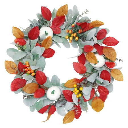 ZPAQI Artificial Pumpkin Wreath with Green Leaves Hanging Garland Pendant for Thanksgiving Halloween Fall Front Door Decor
ZPAQI Artificial Pumpkin Wreath with Green Leaves Hanging Garland Pendant for Thanksgiving Halloween Fall Front Door Decor