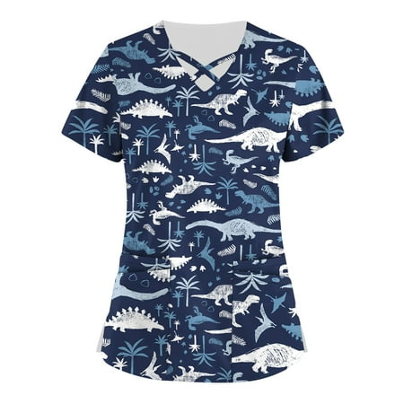 ZXHACSJ Plus Size Cute Printed Scrub Working Uniform Tops For Women Cross V-Neck Short Sleeve Fun T-Shirts Workwear Tee With Pockets Dark Blue XXXXL
ZXHACSJ Plus Size Cute Printed Scrub Working Uniform Tops For Women Cross V-Neck Short Sleeve Fun T-Shirts Workwear Tee With Pockets Dark Blue XXXXL