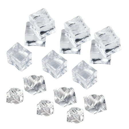 200Pcs Fake Ice Cubes Acrylic Ice Cubes Artificial Ice Blocks Photography Props
